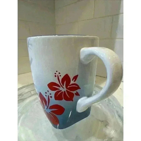 Disney IT'S A SHORE THING Mug Flower Floral Blue Hibiscus Coffee Tea - Picture 2 of 12